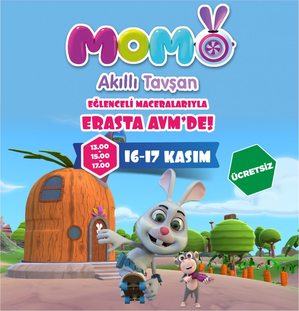 Momo Akıllı Tavşan Eğlenceli Maceralarıyla Erasta AVM’de!